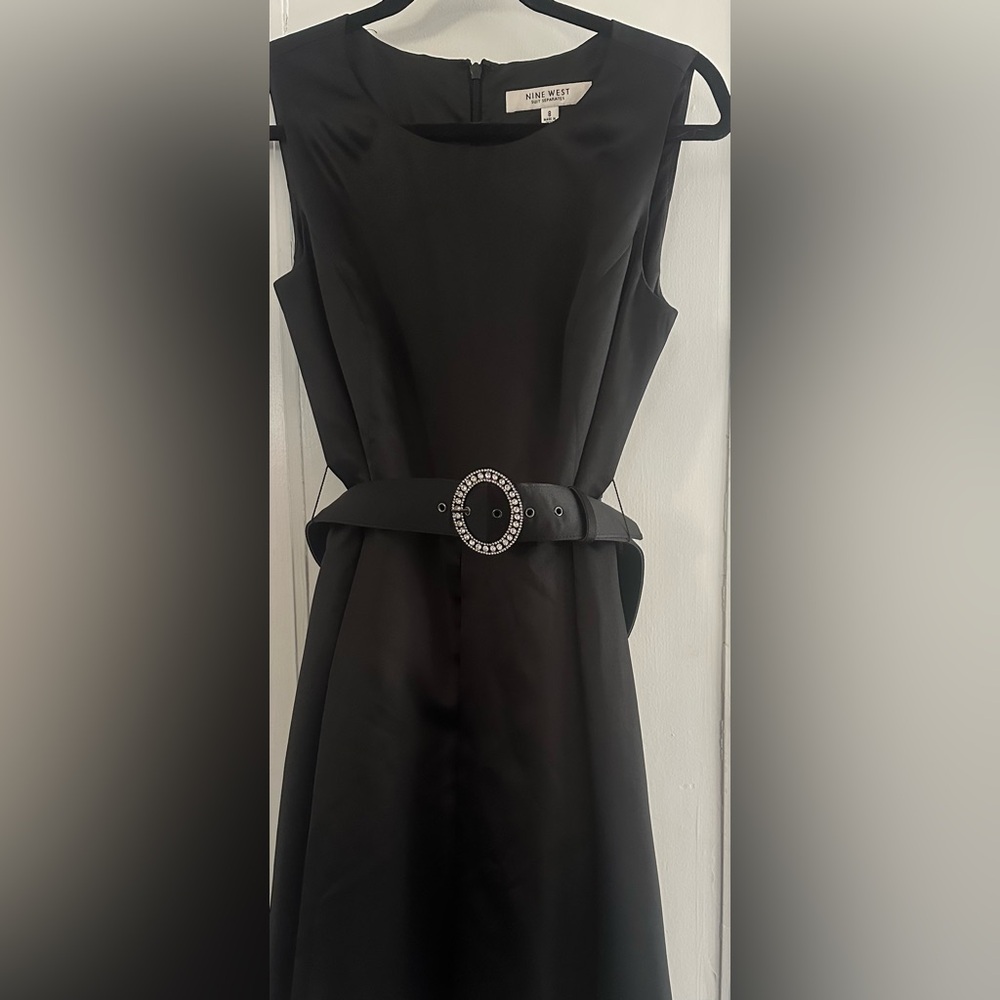 Nine West Black Dress with Embellished Belt